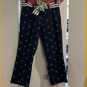 Lilly Pulitzer Capri pants palm tree pattern